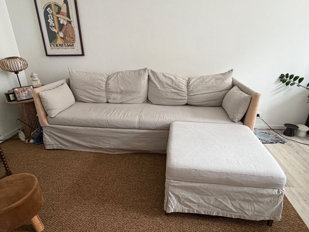 Canapé Ikea SANDBACKEN, Maison & Meubles, Banc d'angle, 200 à 250 cm, Enlèvement, Utilisé