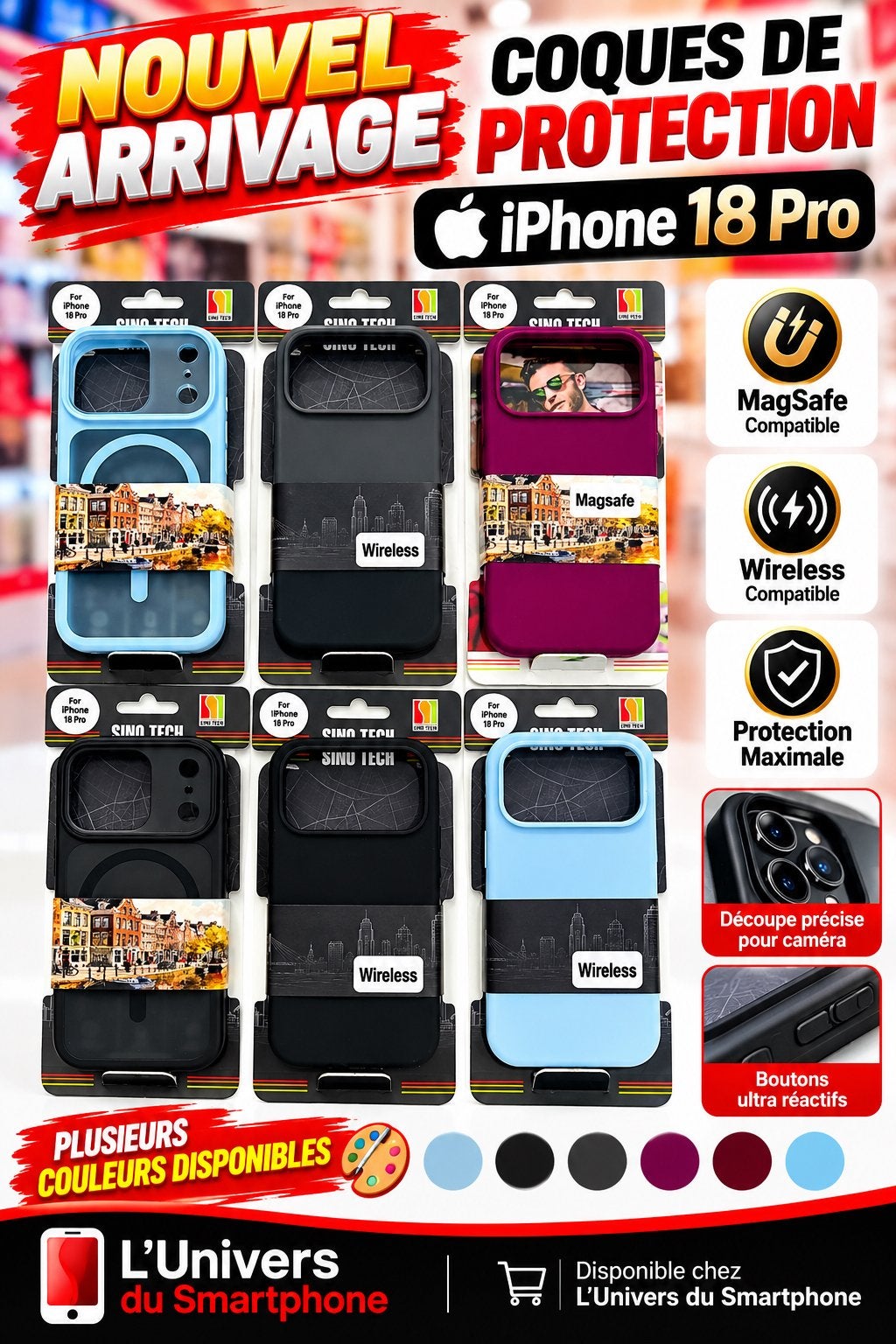 NIEUWE COLLECTIE MagSafe-en draadloze iPhone 18 Pro-HOESJES, Ophalen, Zo goed als nieuw, MagSafe