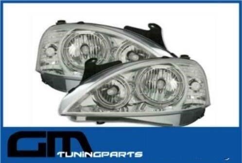 # Angel eyes koplampen opel corsa C # chrome uitvoering, Neuf, -, Opel, -