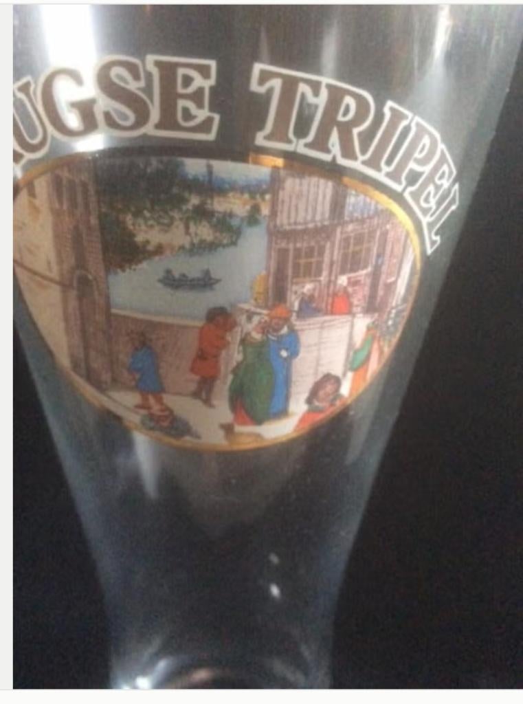 4 bierglazen Brugse trippel, Verzamelen, Ophalen of Verzenden, Zo goed als nieuw, Glas of Glazen