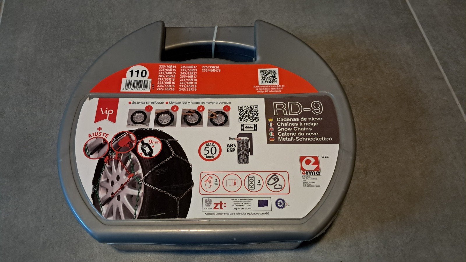 Chaînes à neige RD-9 – Taille 110 – Neuves, jamais utilisées, Enlèvement, Neuf