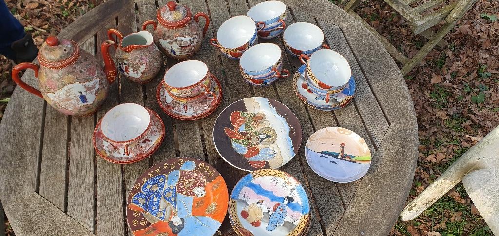 Service à thé japonais Kutani vintage – geishas, Enlèvement ou Envoi