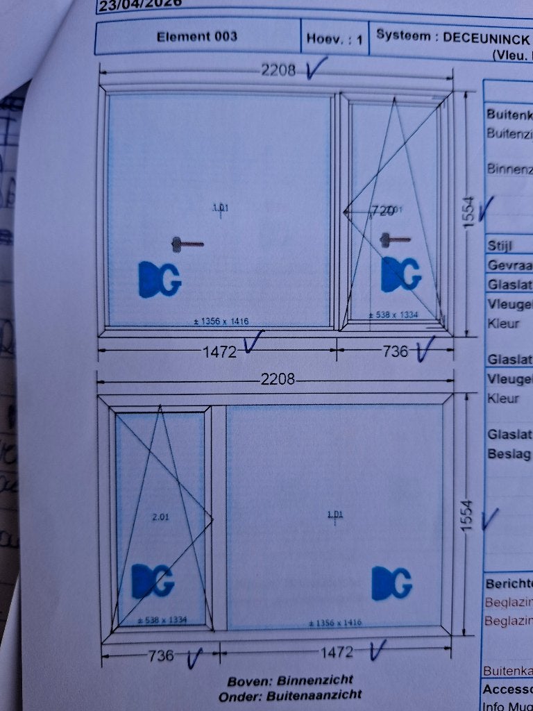 Raamkaders Deceuninck Elegant systeem, Ophalen, Nieuw, Kunststof, Raamkozijn