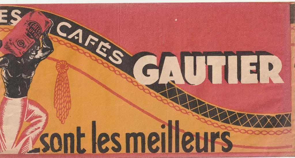 oude papier reclame koffie Gautier, Ophalen of Verzenden, Gebruikt, Overige typen