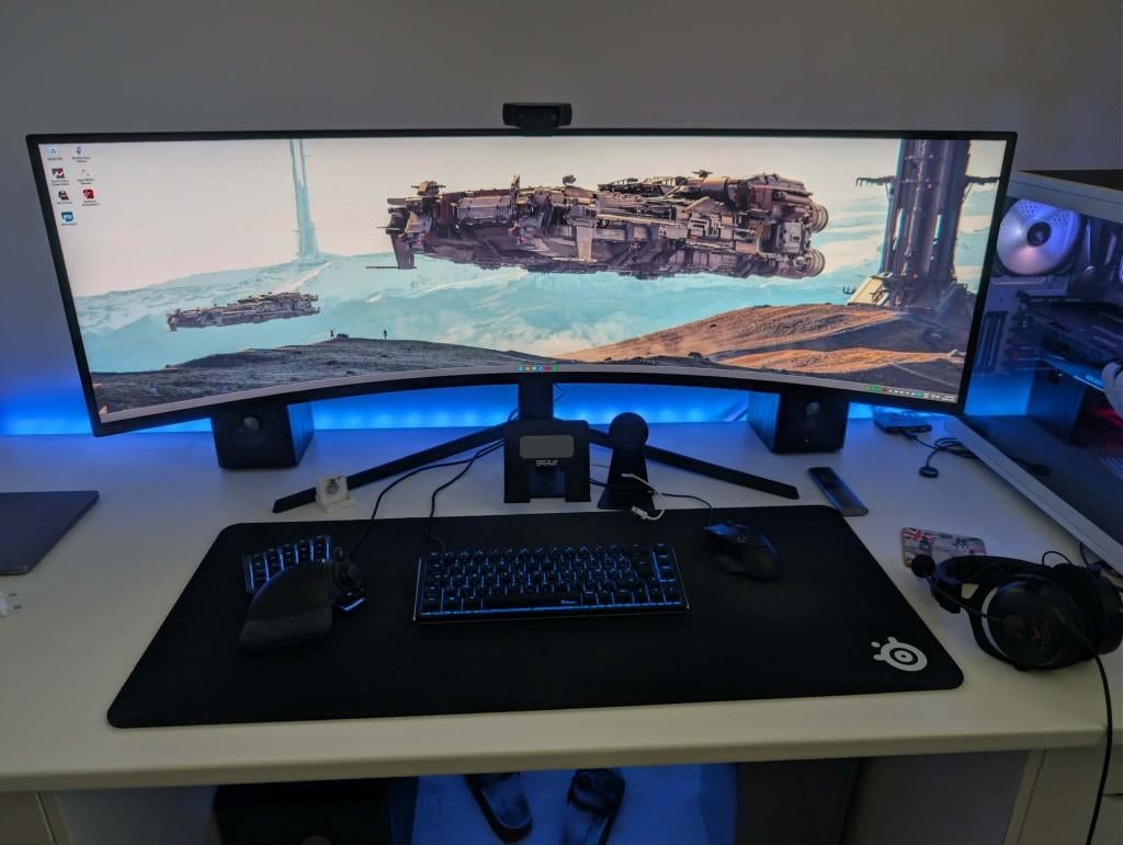Samsung Odyssey Neo G9 LS49AG950NPXEN, Computers en Software, Ophalen, Gebruikt, VA, In hoogte verstelbaar