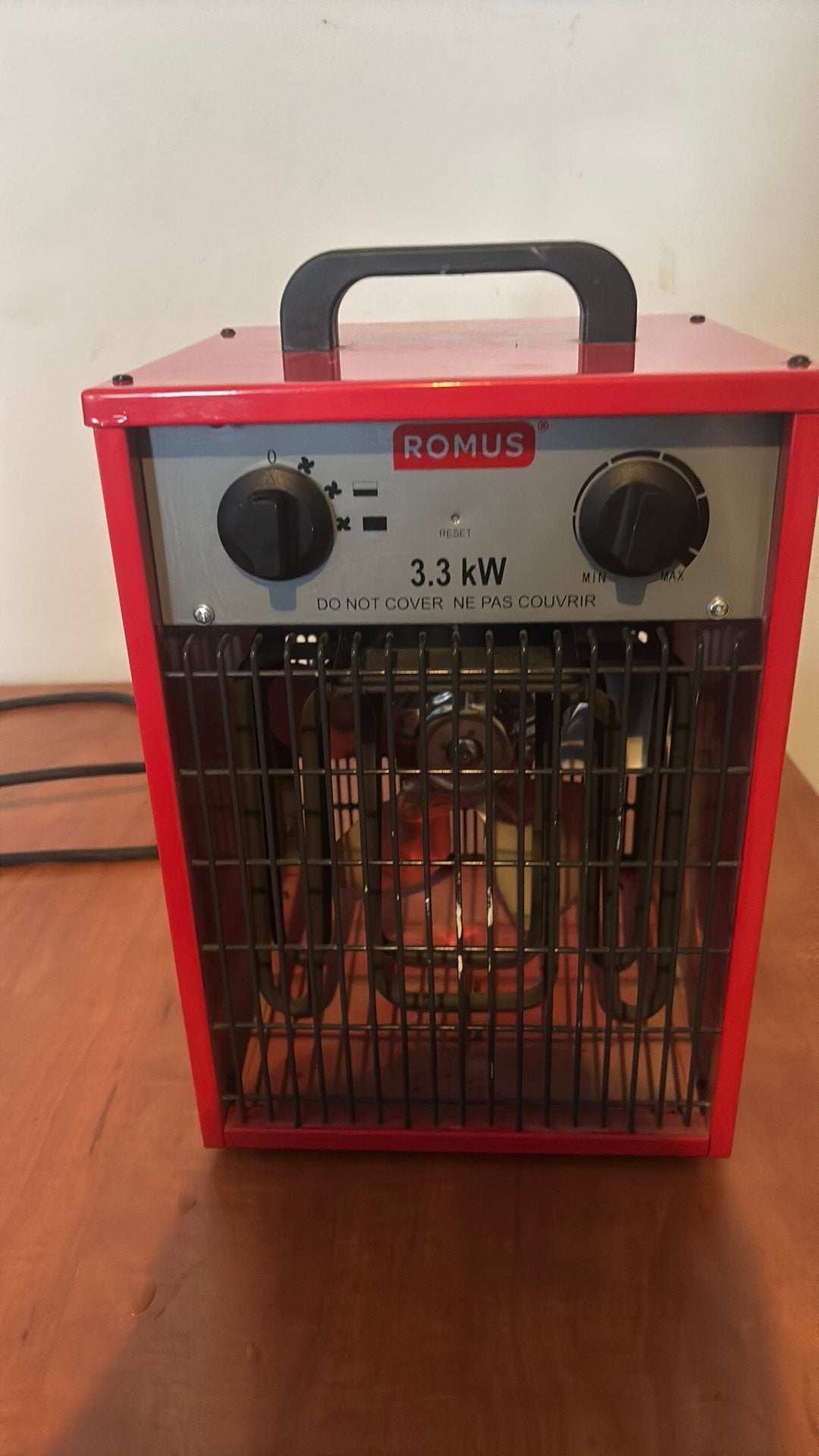 ROMUS elektrische bouwkachel 3,3 kW – 230V, Ophalen, Zo goed als nieuw, Kachel