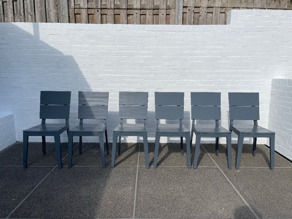 6 Chaises jardin bois massif, Jardin & Terrasse, Chaises de jardin, Enlèvement, Bois