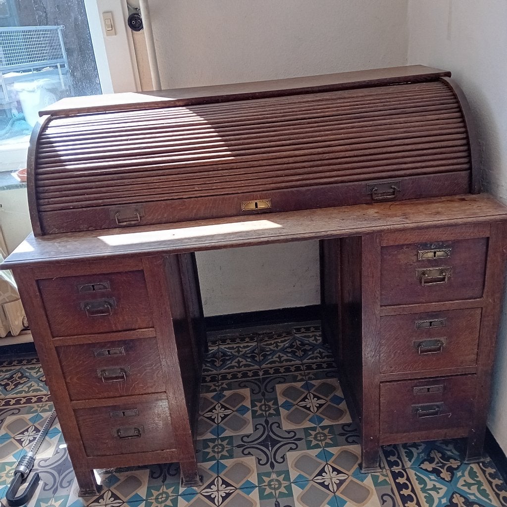 Bureau, Huis en Inrichting, Bureaus, Ophalen, Gebruikt, 150 cm, Hout