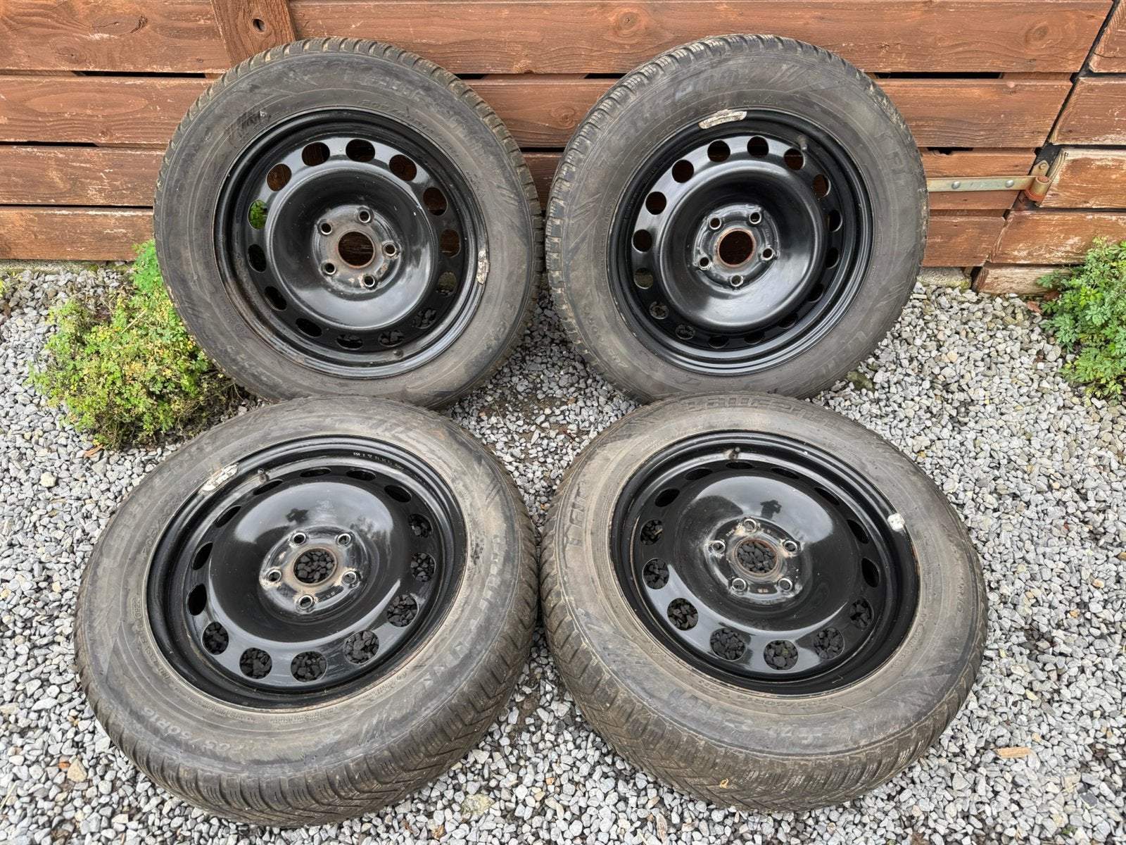 Jeu hiver sur jantes acier, Ophalen, Gebruikt, 16 inch, Banden en Velgen