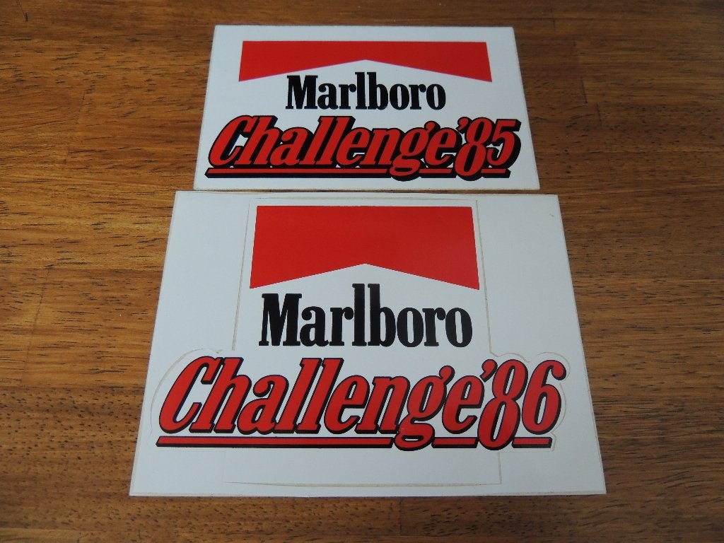 marlboro challenge 85 + 86 sticker, Verzamelen, Ophalen of Verzenden, Zo goed als nieuw