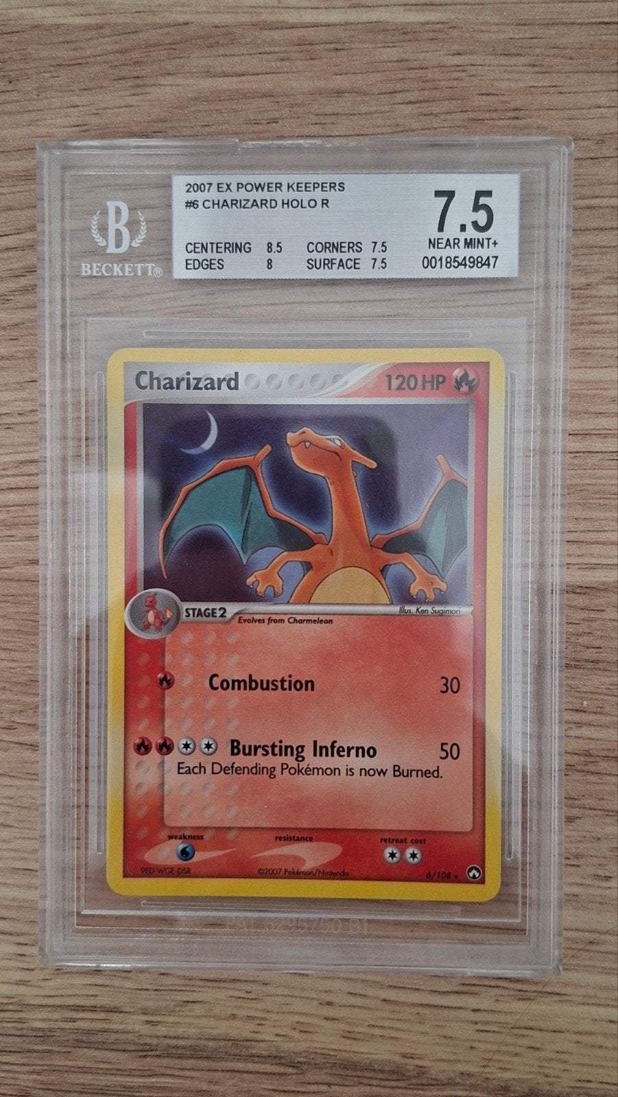 Charizard Power Keepers 6/108 HOLO rare. Beckett 7,5., Computers en Software, RAM geheugen, Ophalen of Verzenden