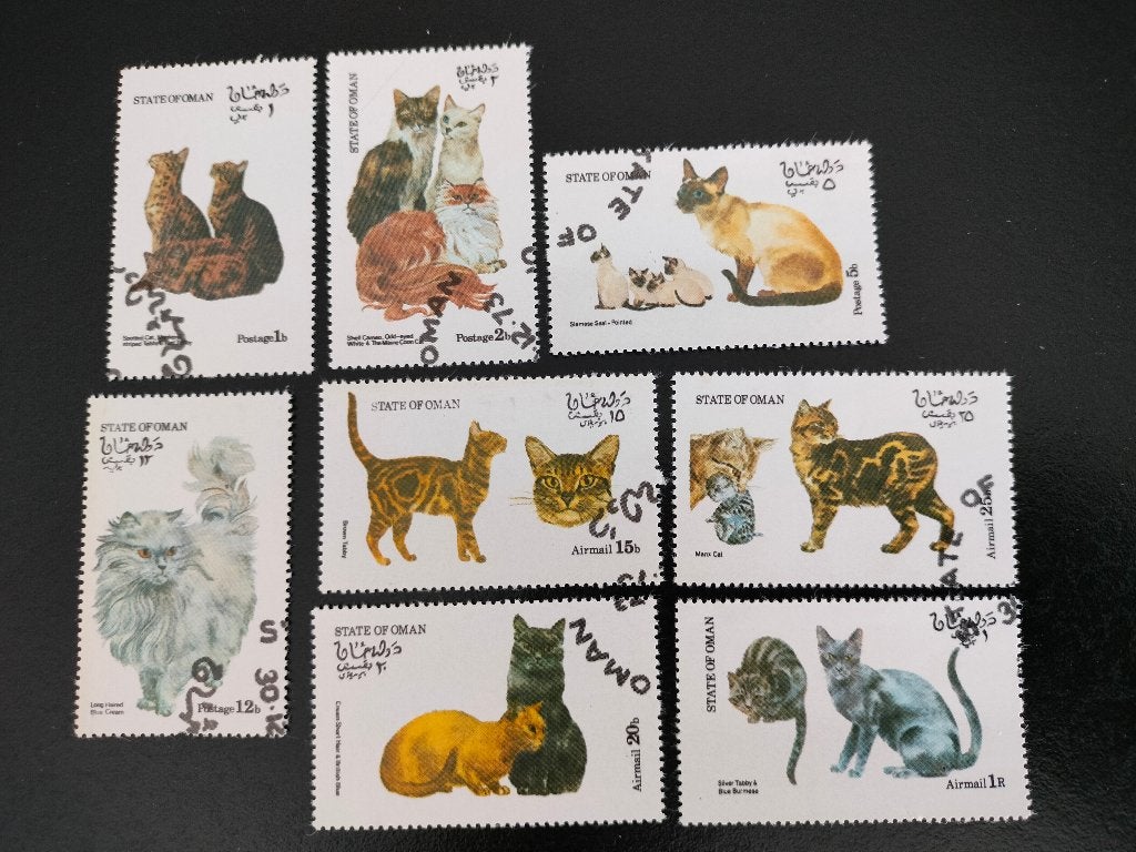 État d'Oman 1973 - chats, Envoi, Affranchi