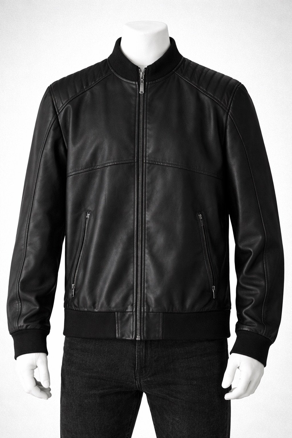Veste en simili cuir noire Jack & Jones,  L, très bon état., Enlèvement ou Envoi, Porté, Taille 48/50 (M), Noir