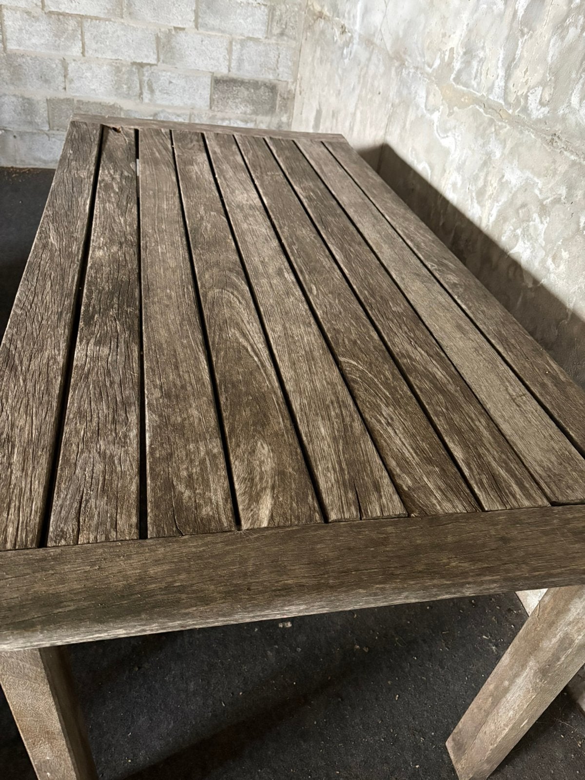 Tuintafel + stoelen, Tuin en Terras, Ophalen, Gebruikt, Rechthoekig, Teakhout