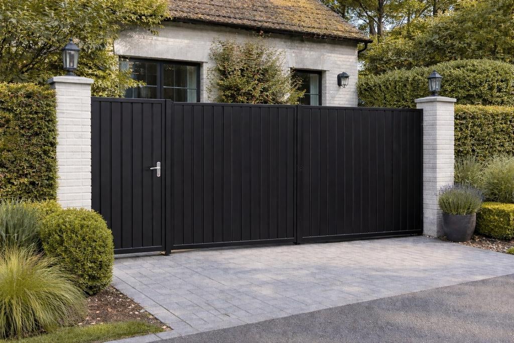 5670 Nieuw Stalen poort . Doorgang van 4 m top deal, Tuin en Terras, Ophalen, Staal, Nieuw, 150 tot 200 cm