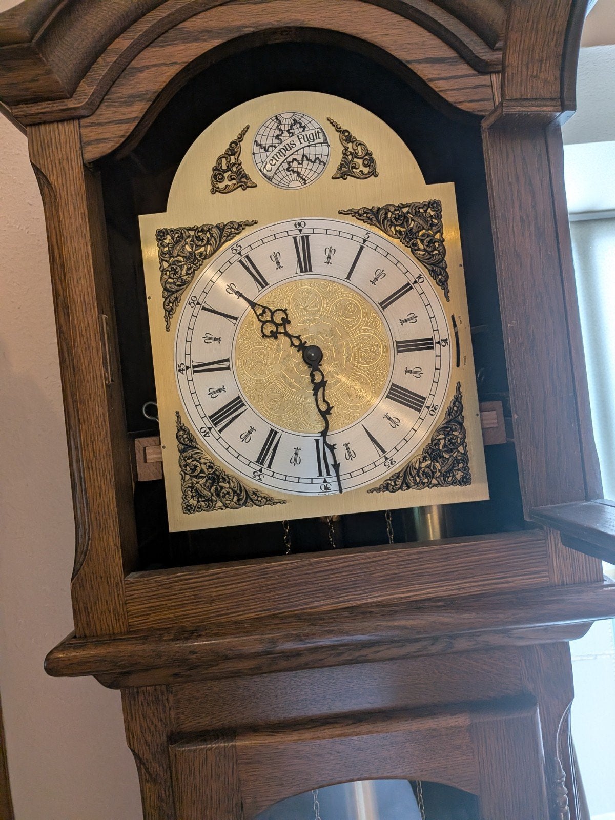 Mooie antieke staanklok van Tempus Fugit, Antiek en Kunst, Ophalen