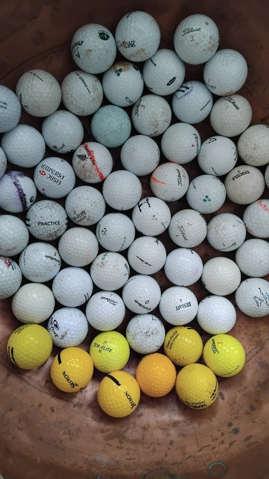 70 golfballen, Sport en Fitness, Golf, Ophalen of Verzenden, Gebruikt, Bal(len), Overige merken