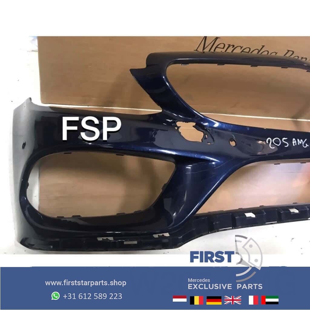 W205 AMG VOORBUMPER Mercedes C Klasse BLAUW 2014-2018 ORIGIN, Utilisé, -, Avant, -