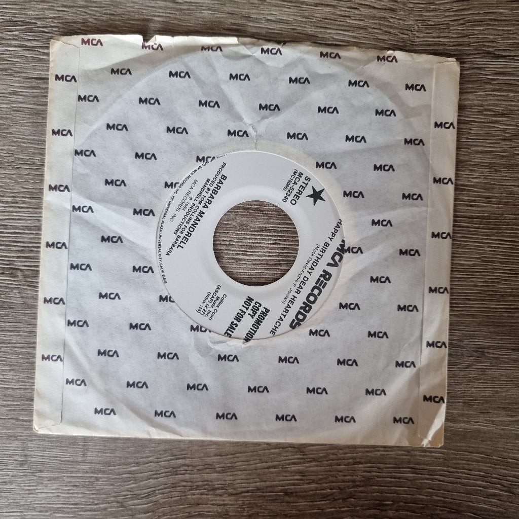 7" Barbara Mandrell - Happy birthday, dear heartache (promo), CD & DVD, Enlèvement ou Envoi, 7 inch, Promo, Utilisé