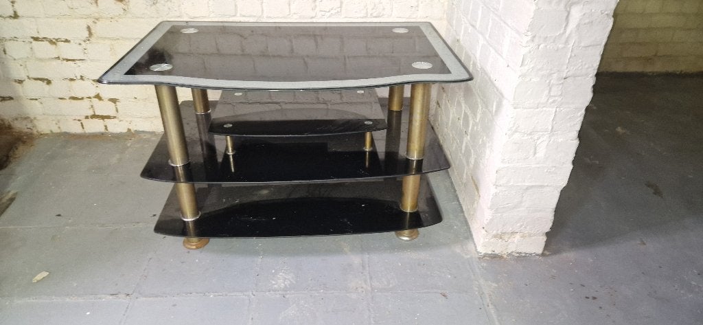 glazen TV tafel, Huis en Inrichting, Ophalen, Gebruikt, Glas