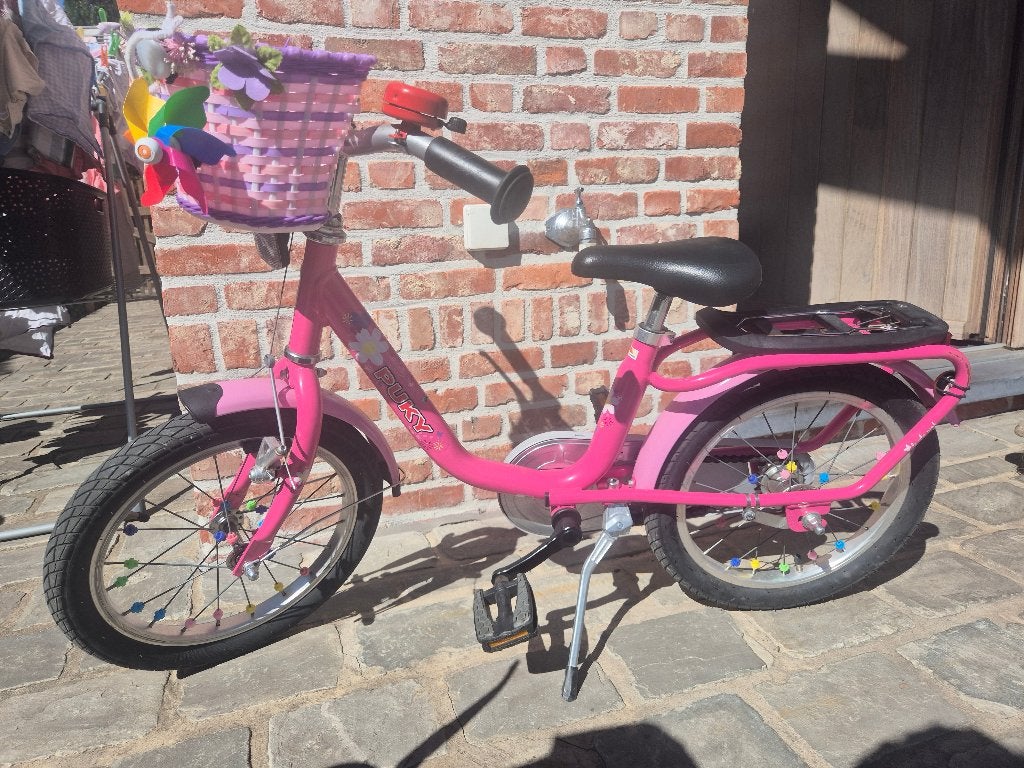 Meisjesfiets 16 inch, Fietsen en Brommers, Ophalen, Terugtraprem, Gebruikt, Puky