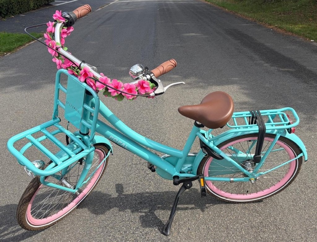 Hippe Meisjesfiets POPAL turquoise 22 inch praktisch nieuw!, Vélos & Vélomoteurs, Neuf, Vitesses, Frein à rétropédalage, Popal