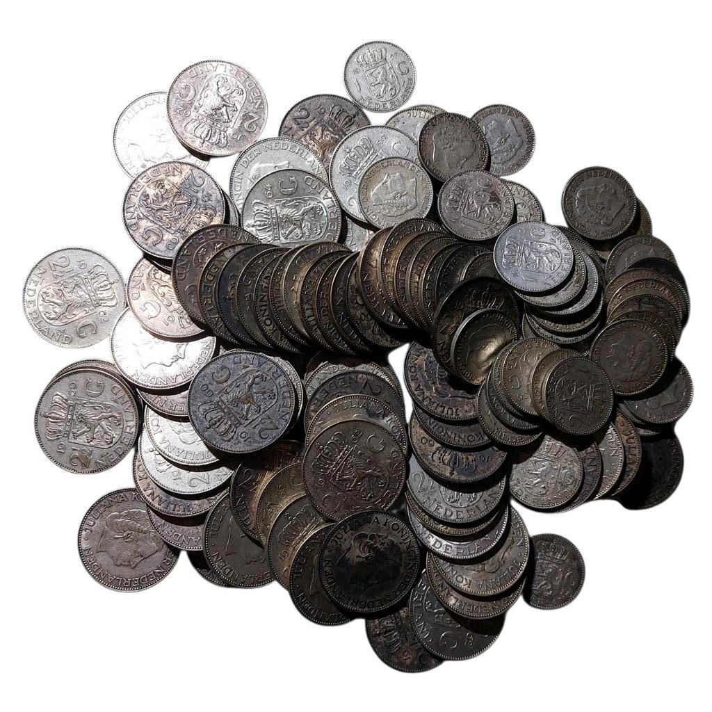 Lot pièces de monnaie en argent ,  Pays Bas , 1390 Gr, 2½ florins, Argent, Enlèvement, Monnaie en vrac