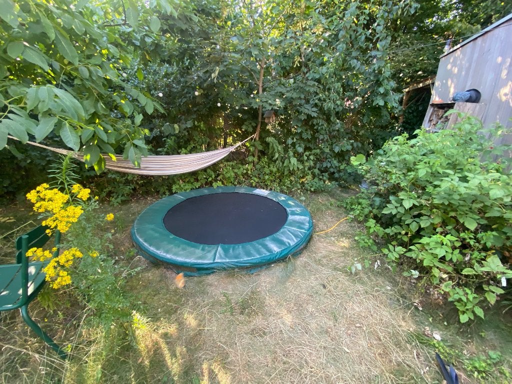 Avyna trampoline, Ophalen, Gebruikt