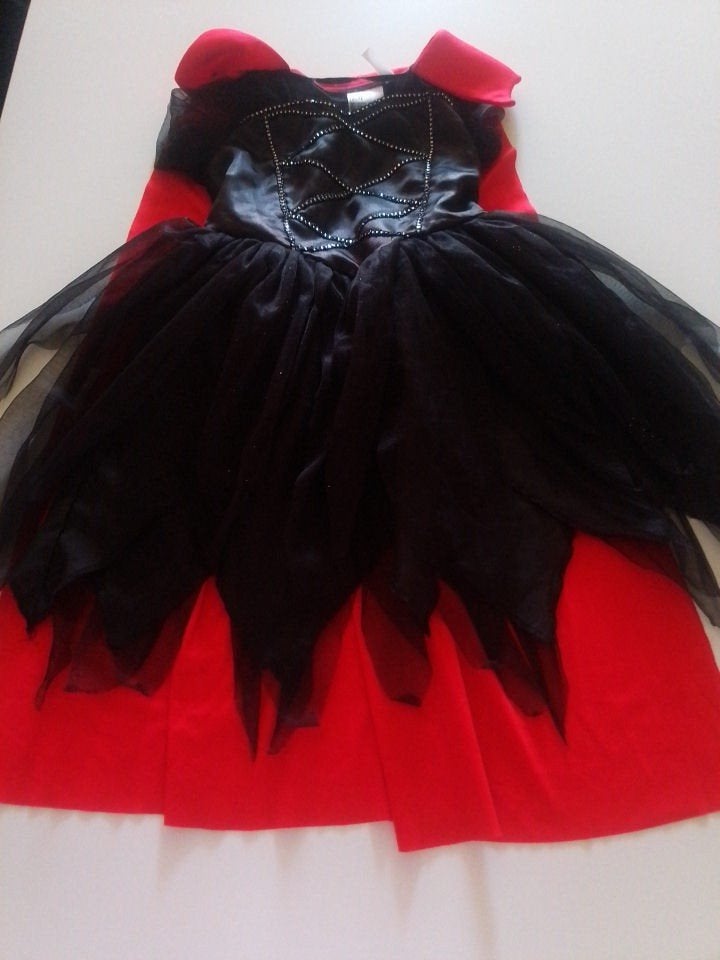 Belle robe d'Halloween H&M noire et rouge — taille 110/116 —, Enlèvement ou Envoi, Comme neuf, 110 à 116, Fille