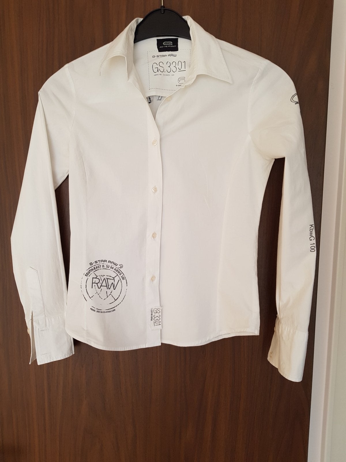 Witte blouse , maat S, G Star, goede staat, Enlèvement, Comme neuf, Taille 36 (S)