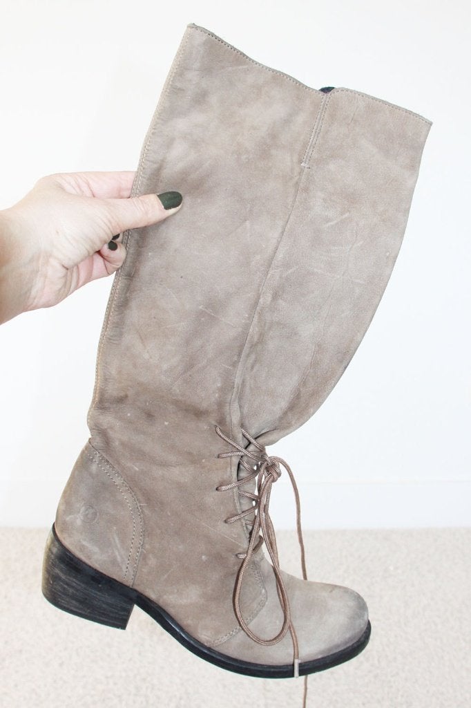 Belles bottes à lacets Bronx en daim -s11 (taille 38) €55, -, Bronx, Autres couleurs, Porté, Bottes hautes