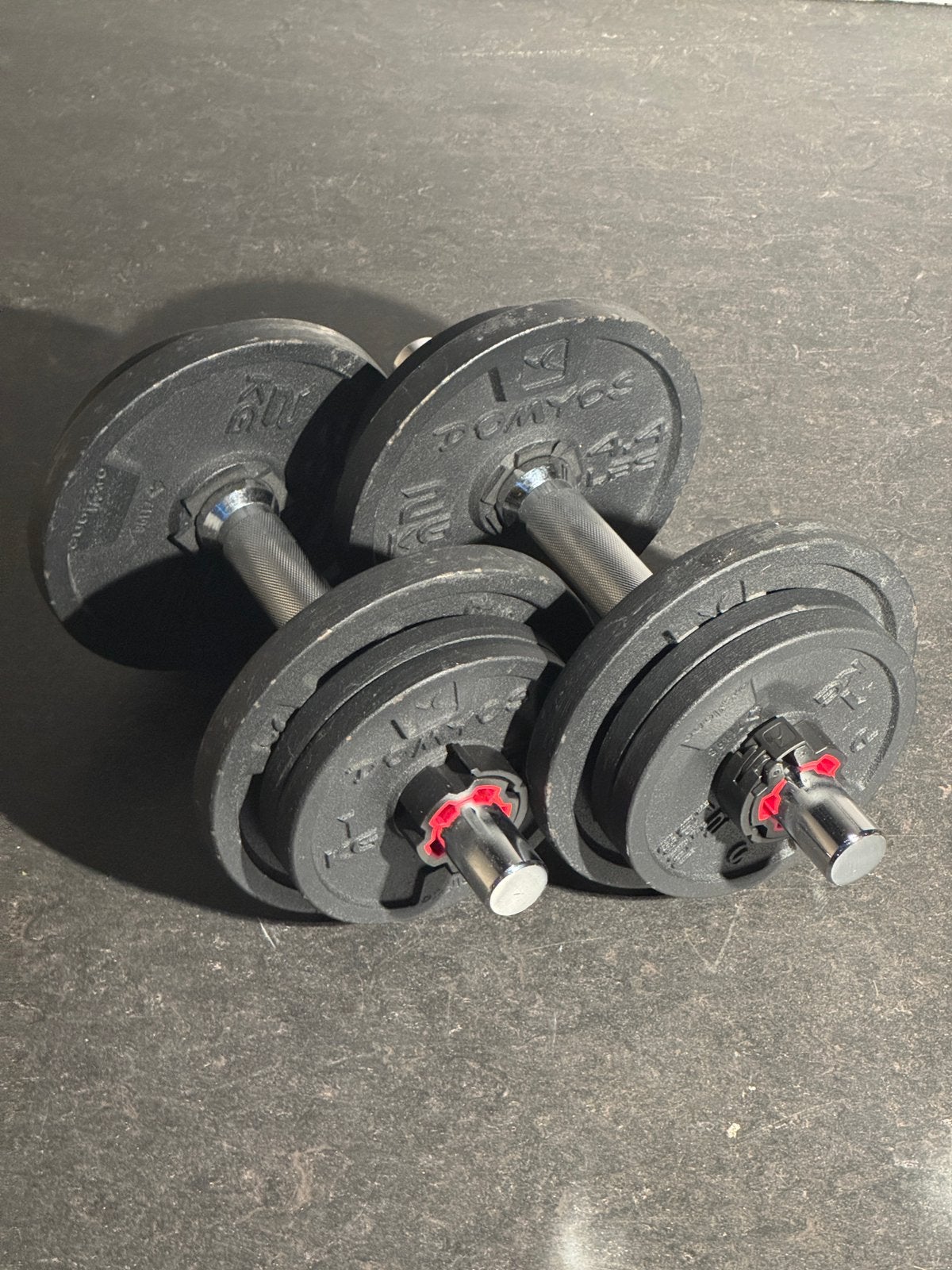 Domyos Dumbbells, Haltères, poids, 18kg, Sports & Fitness, Équipement de fitness, Enlèvement, Utilisé, Haltère