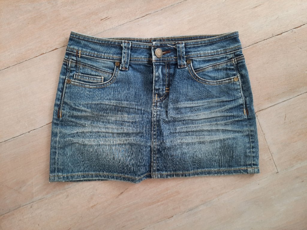 rok / jeans/ mini / maat 34, Ophalen, Blauw, Pimkie, Maat 34 (XS) of kleiner