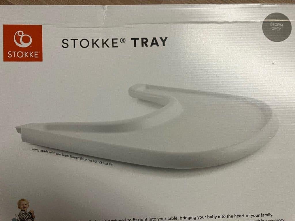 Plateau à trappe Stokke Tripp Storm Grey, Enlèvement, Comme neuf, Chaise évolutive, Coulissant