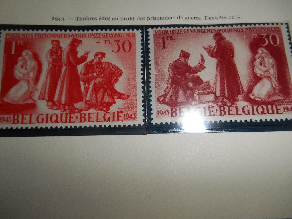 Lot de 2 Timbre Belge au profit des Prisonniers de guerre, Enlèvement ou Envoi