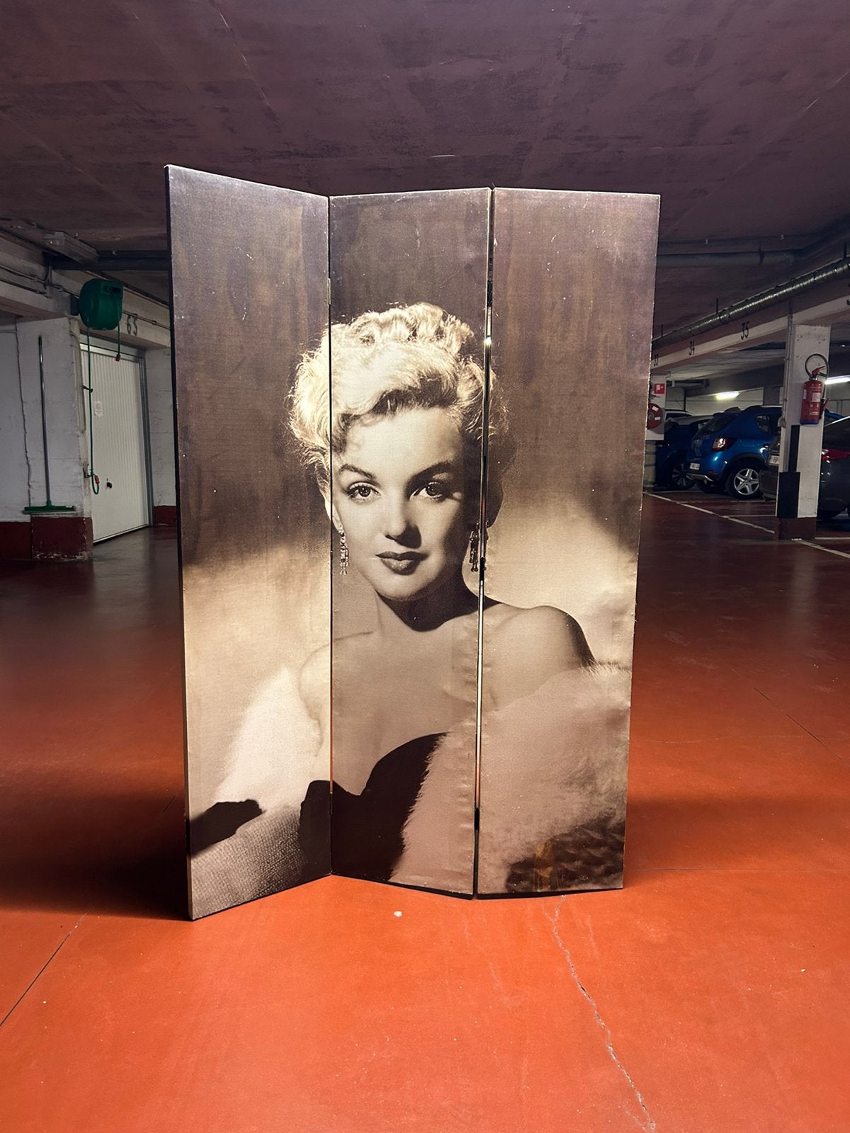 Paravent vintage de Marilyn Monroe et Audrey Hepburn, Maison & Meubles, Enlèvement, Utilisé, Vintage