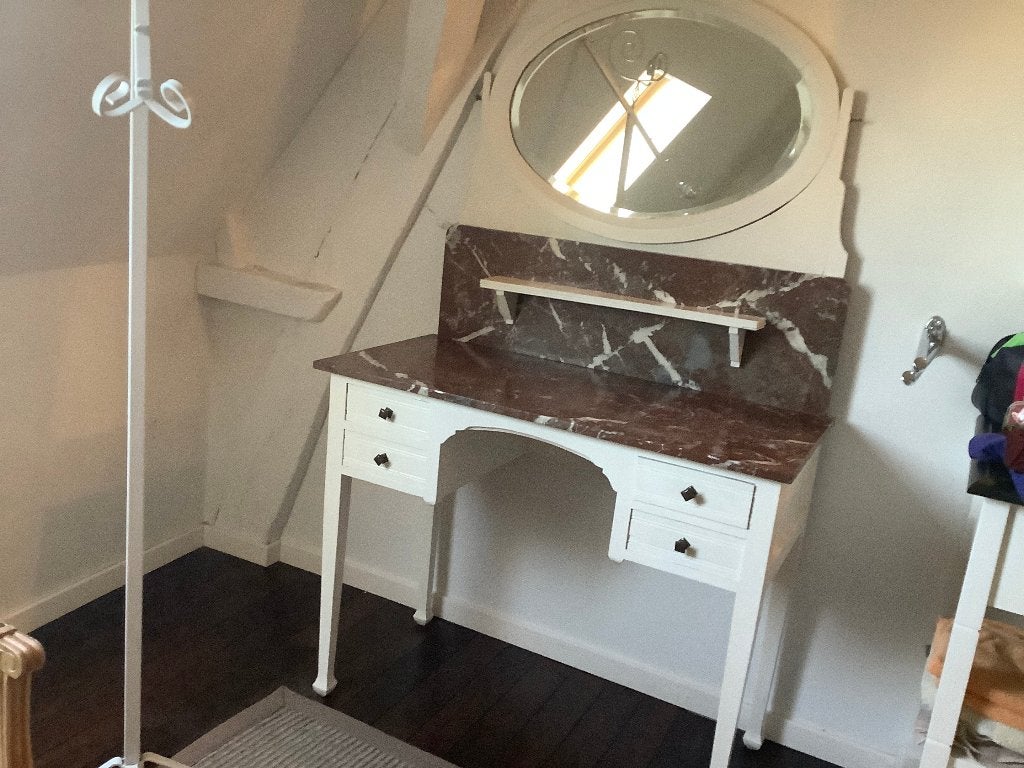 coiffeuse vintage avec plateau en marbre, Maison & Meubles, Enlèvement