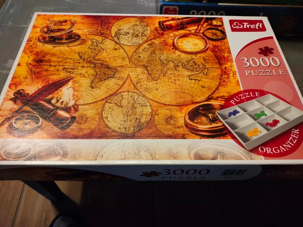 Puzzle 3000 pièces ancienne carte du monde, Enlèvement ou Envoi, Plus de 1 500 pièces, Comme neuf, Puzzle