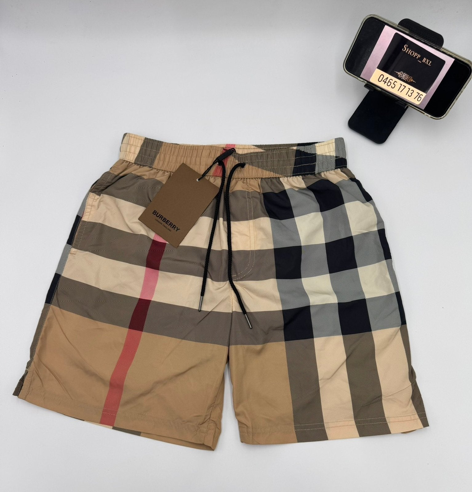 Short burberry, Enlèvement ou Envoi, Autres tailles, Brun, Short de bain