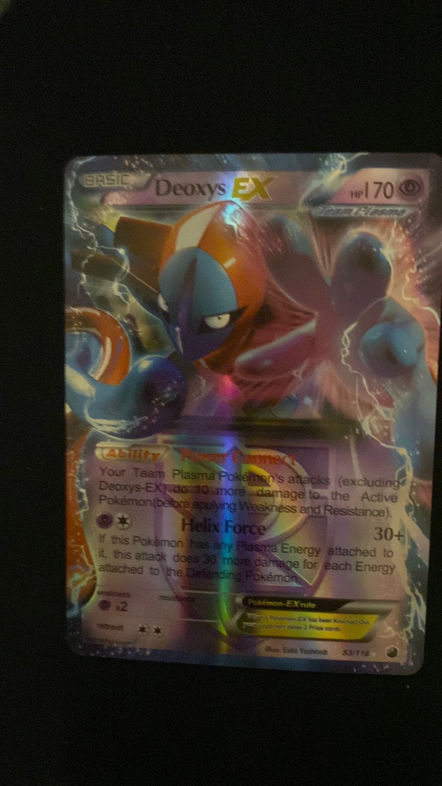 Deoxys EX 53/116 Team Plasma Pokémon Kaart, Ophalen, Zo goed als nieuw