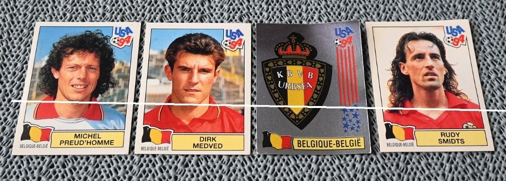 Panini World cup USA 94 Belgique/dos rouge / 11 autocollants, Envoi, Neuf, Affiche, Image ou Autocollant