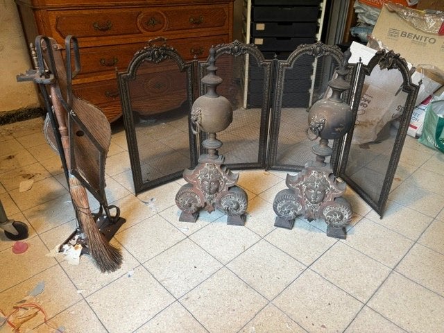 Set de cheminée ancien, Antiquités & Art, Antiquités | Outils & Instruments, Enlèvement