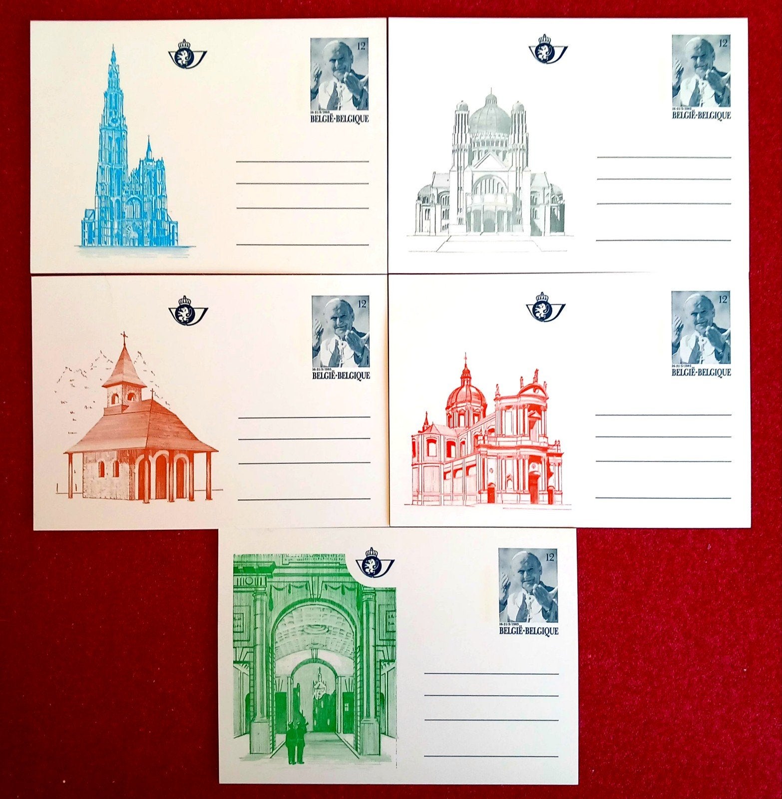 1985 Speciale ansichtkaarten - Pauselijk bezoek BK 34/38, Verzenden, Postfris, Postfris