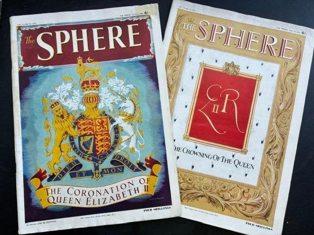 The Sphere - kroning koningin Elisabeth II, Verzamelen, Koningshuis en Royalty, Ophalen of Verzenden, Gebruikt, Tijdschrift of Boek