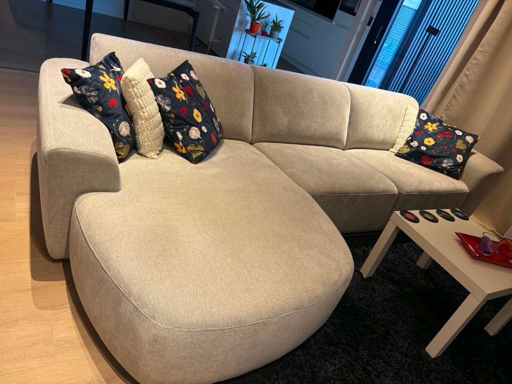 Nieuwe designzetel XOOON, Tineo 3-zit en long Chair, beige, Ophalen, Nieuw, Stof, Modern