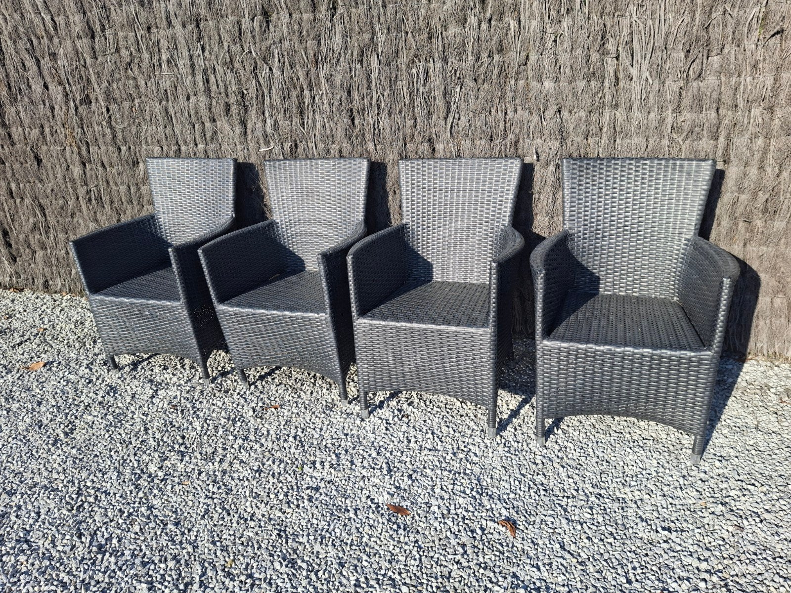 Rotan design terras stoelen., Ophalen, Gebruikt, Aluminium