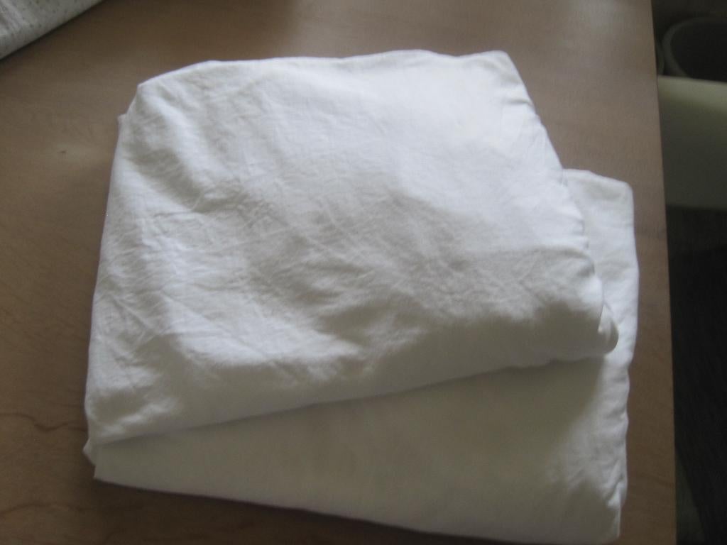 Hoeslakens, Maison & Meubles, Chambre à coucher | Linge de lit, Comme neuf, Drap-housse ou Taie d'oreiller, Une personne, Blanc