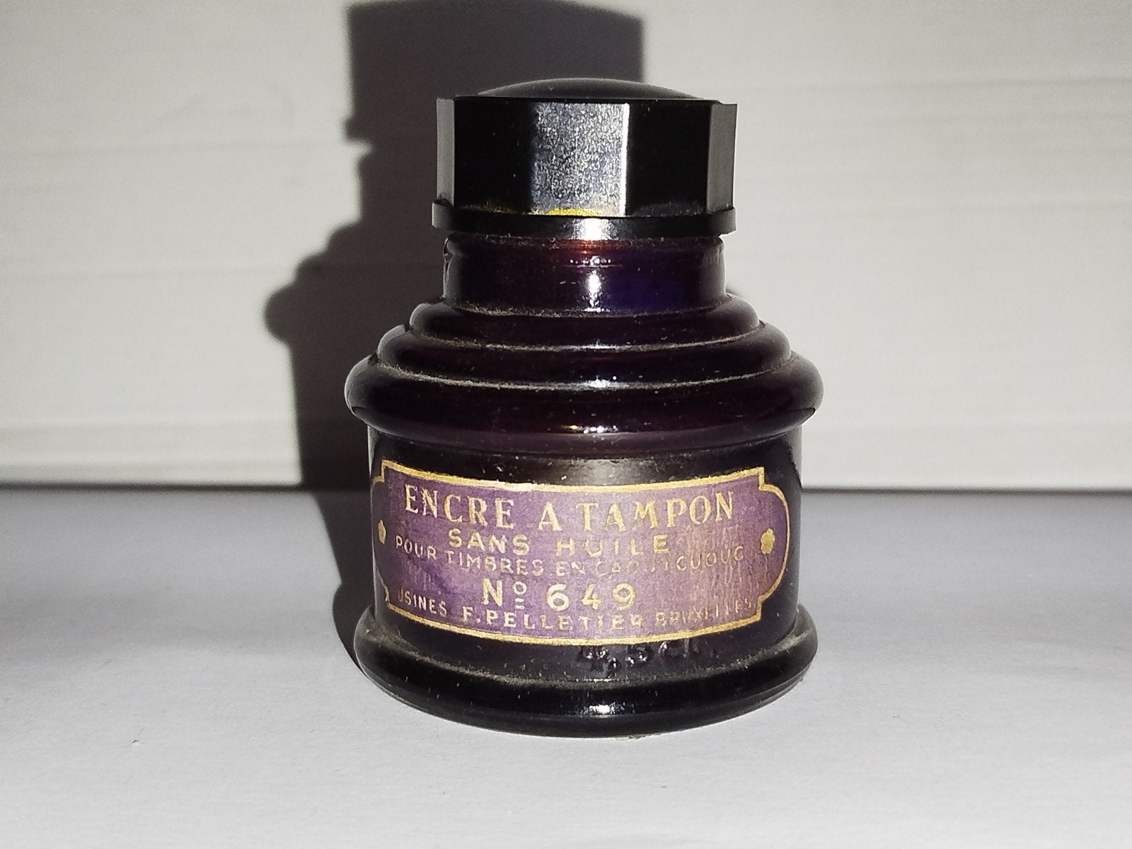 Ancienne petite bouteille d'encre à tampon, Collections, Enlèvement ou Envoi