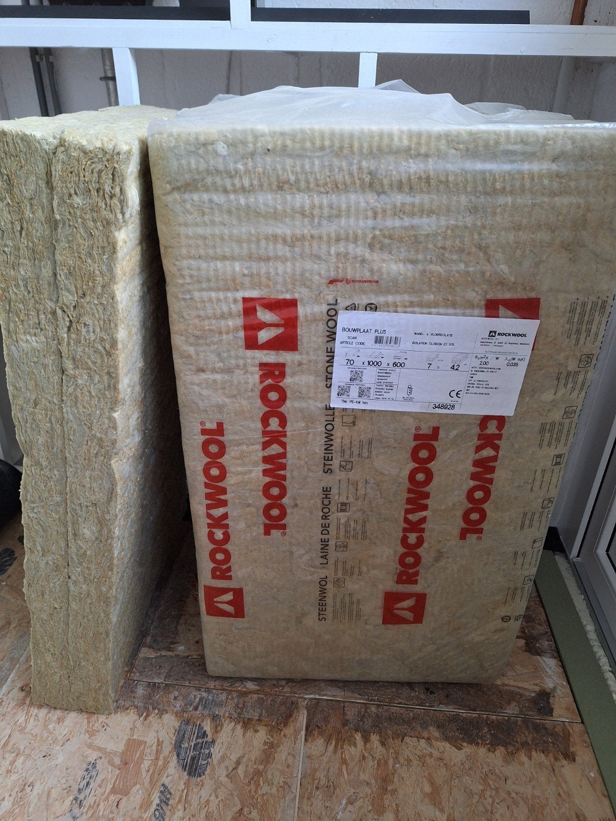 1 pak steenwol rockwool isolatie + 2 losse stuks, Ophalen, Steenwol