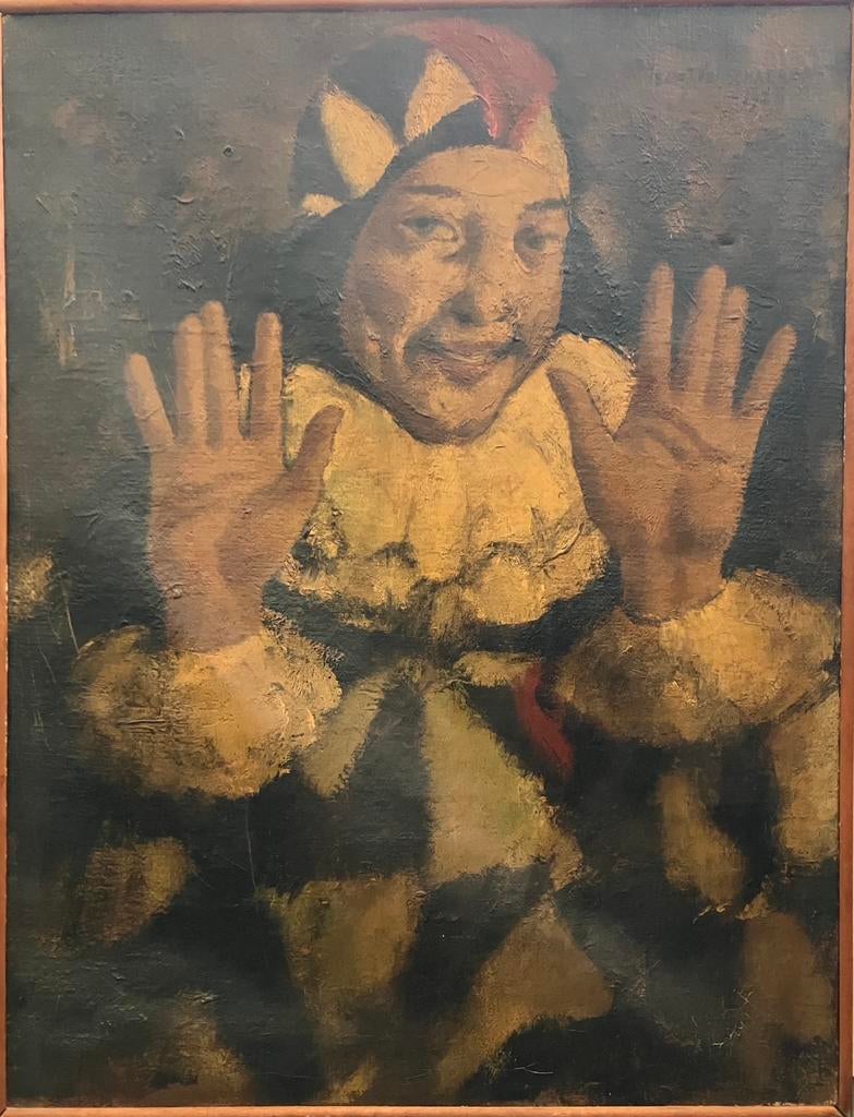 Schilderij Theodoor Verschaeren (1874-1937) Harlekijn, 1928, Enlèvement